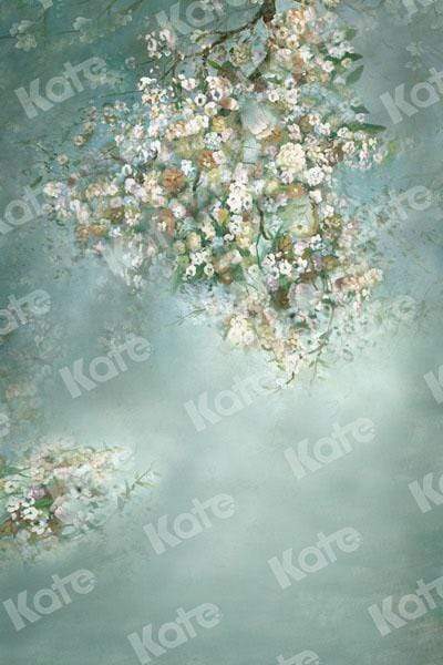 Kate Painting Like Green Spring Flowers Backdrop printed Background - Kate Backdrop AU