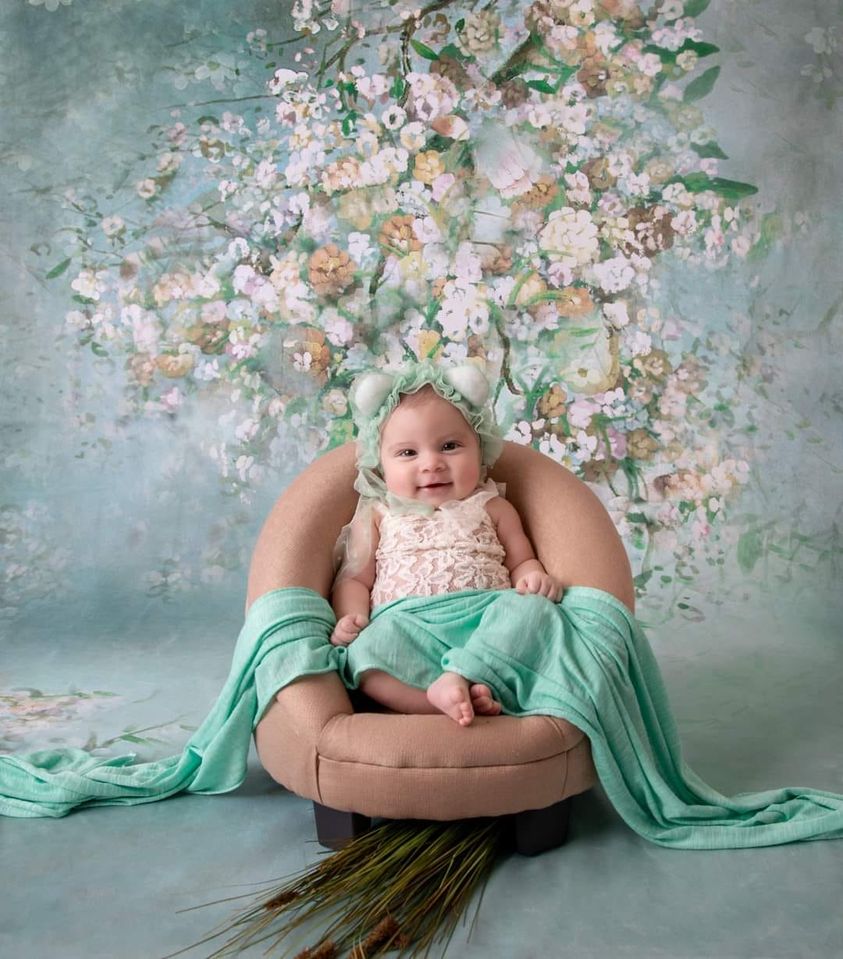 Kate Painting Like Green Spring Flowers Backdrop printed Background - Kate Backdrop AU