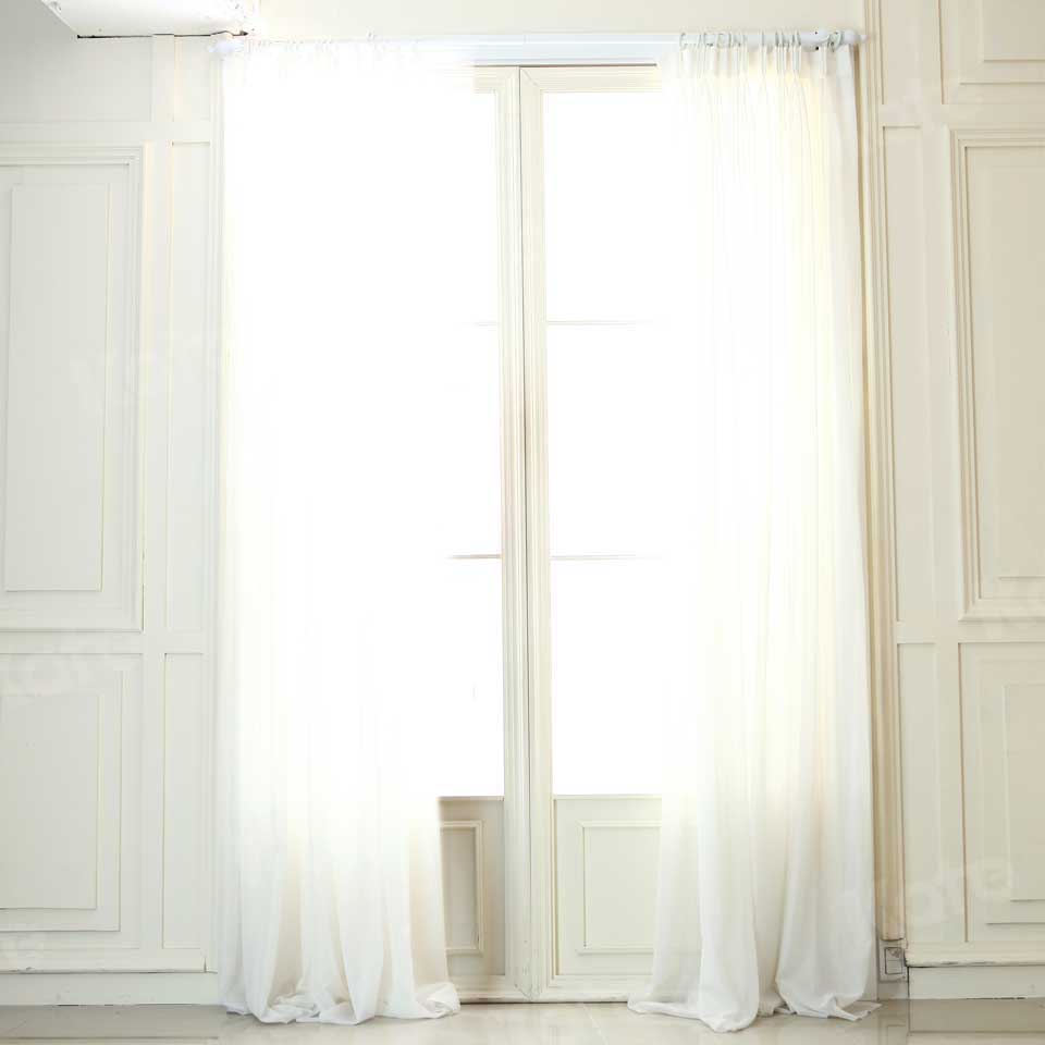 Kate White Curtain Wedding Backdrop Indoor Window Castle Photo - Kate Backdrop AU