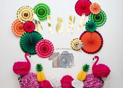 Kate Flamingo Aloha Summer Backdrop for Photography Designed By Leann West - Kate Backdrop AU
