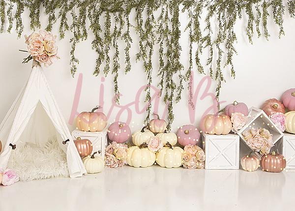 Kate Rose Gold Pumpkins Backdrop Designed by Lisa B - Kate Backdrop AU