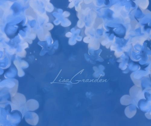 Kate Backdrop Dark Blue Flower Designed by Lisa Granden - Kate Backdrop AU