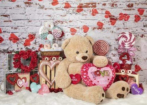 Kate Valentine's Day with Toy Bear Backdrop Designed by Lisa Olson - Kate Backdrop AU