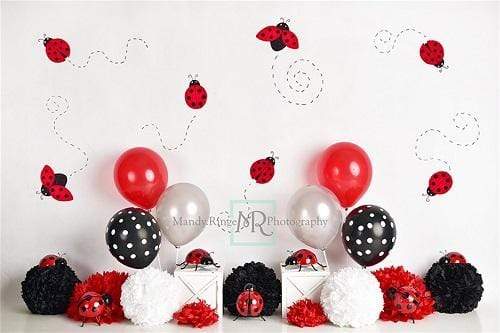 Kate Little Lady Bug Birthday Children Backdrop Designed By Mandy Ringe Photography - Kate Backdrop AU