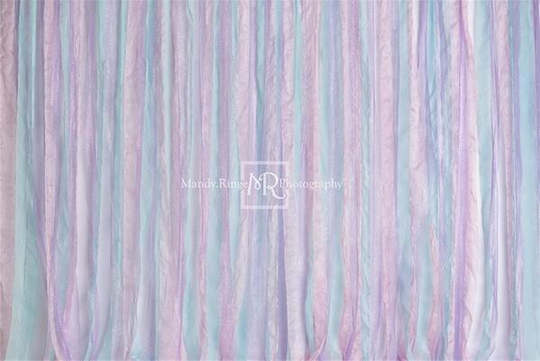 Kate Cotton Candy Pastel Ribbon Backdrop Designed by Mandy Ringe Photography - Kate Backdrop AU