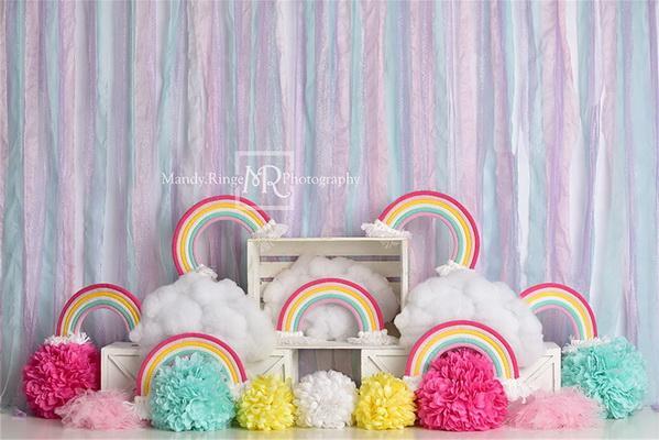 Kate Rainbow Birthday Party Backdrop Designed by Mandy Ringe Photography - Kate Backdrop AU