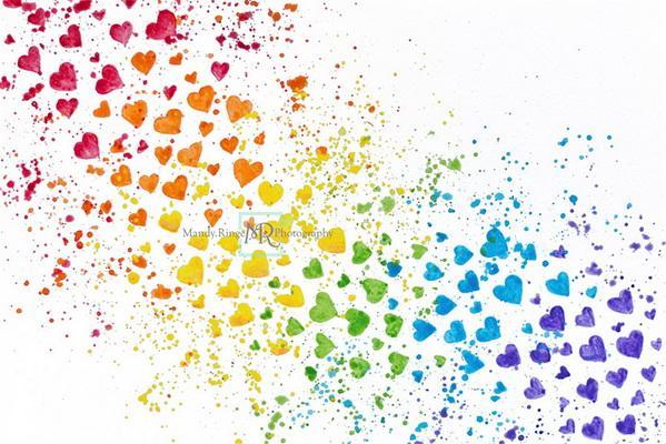 Buy discount Starting from A$28.8 Kate Rainbow Hearts Paint Splatter  BacKatedrop for Photography AU