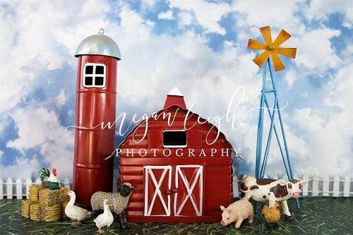 Kate Spring Barnyard Farm Backdrop Designed by Megan Leigh Photography - Kate Backdrop AU