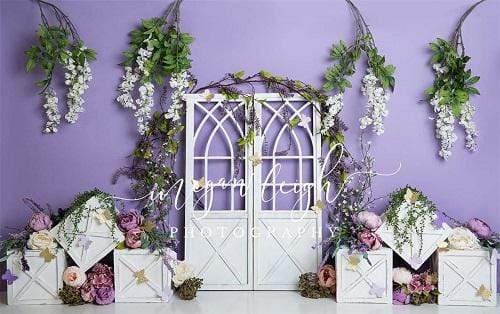 Kate Spring Purple Floral Backdrop Designed by Megan Leigh Photography