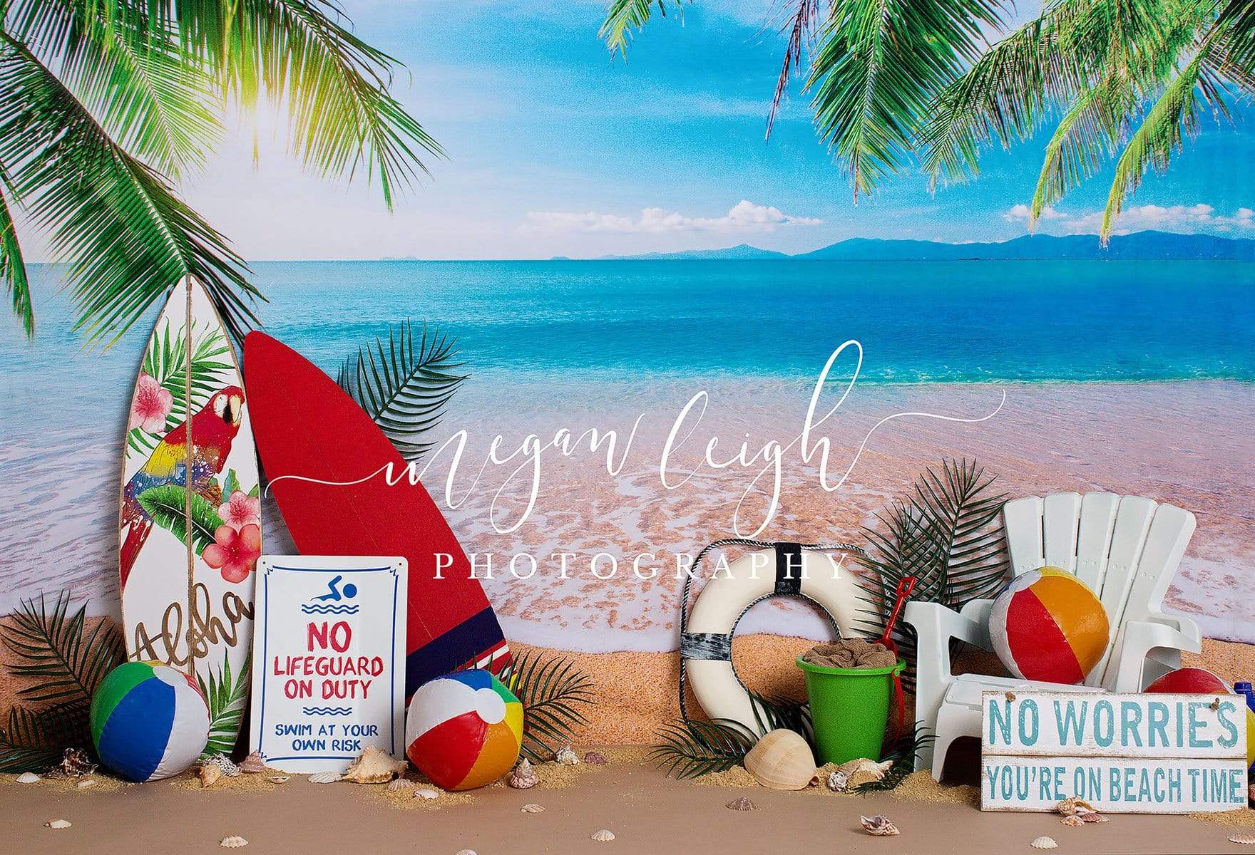 Kate Beach Day Sea Summer Backdrop for Photography Designed by Megan Leigh Photography - Kate Backdrop AU