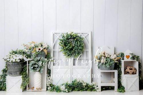 Kate Floral White Boho Backdrop Designed By Megan Leigh Photography - Kate Backdrop AU
