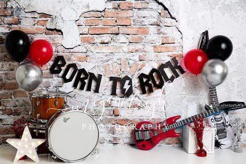 Kate Born to Rock with Guitar Children Backdrop Designed by Megan Leigh Photography - Kate Backdrop AU