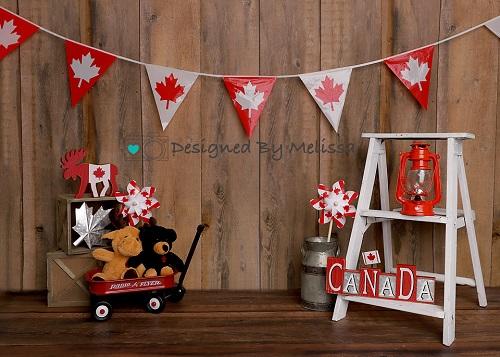 Kate Canada Day Dark Wood Backdrop Designed by Melissa King - Kate Backdrop AU