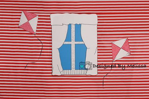 Kate Red Striped Backdrop Designed by Melissa King - Kate Backdrop AU