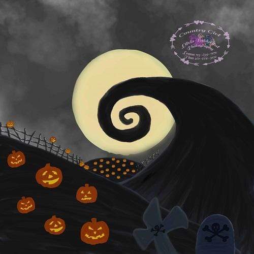 Kate Halloween Pumpkin Garden Backdrop for Photography Designed By Leann West - Kate Backdrop AU