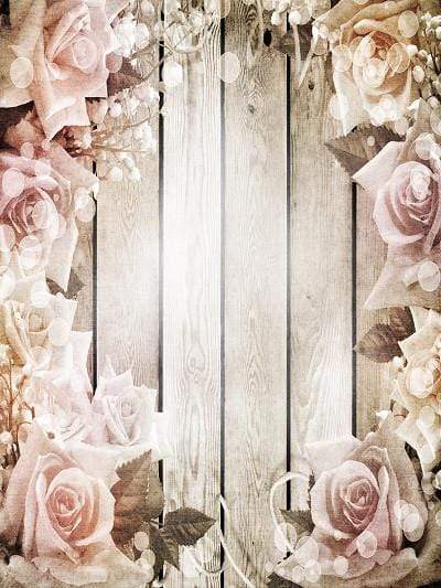 Katebackdrop£ºKate Wooden Wall With Flowers Photography Backdrop