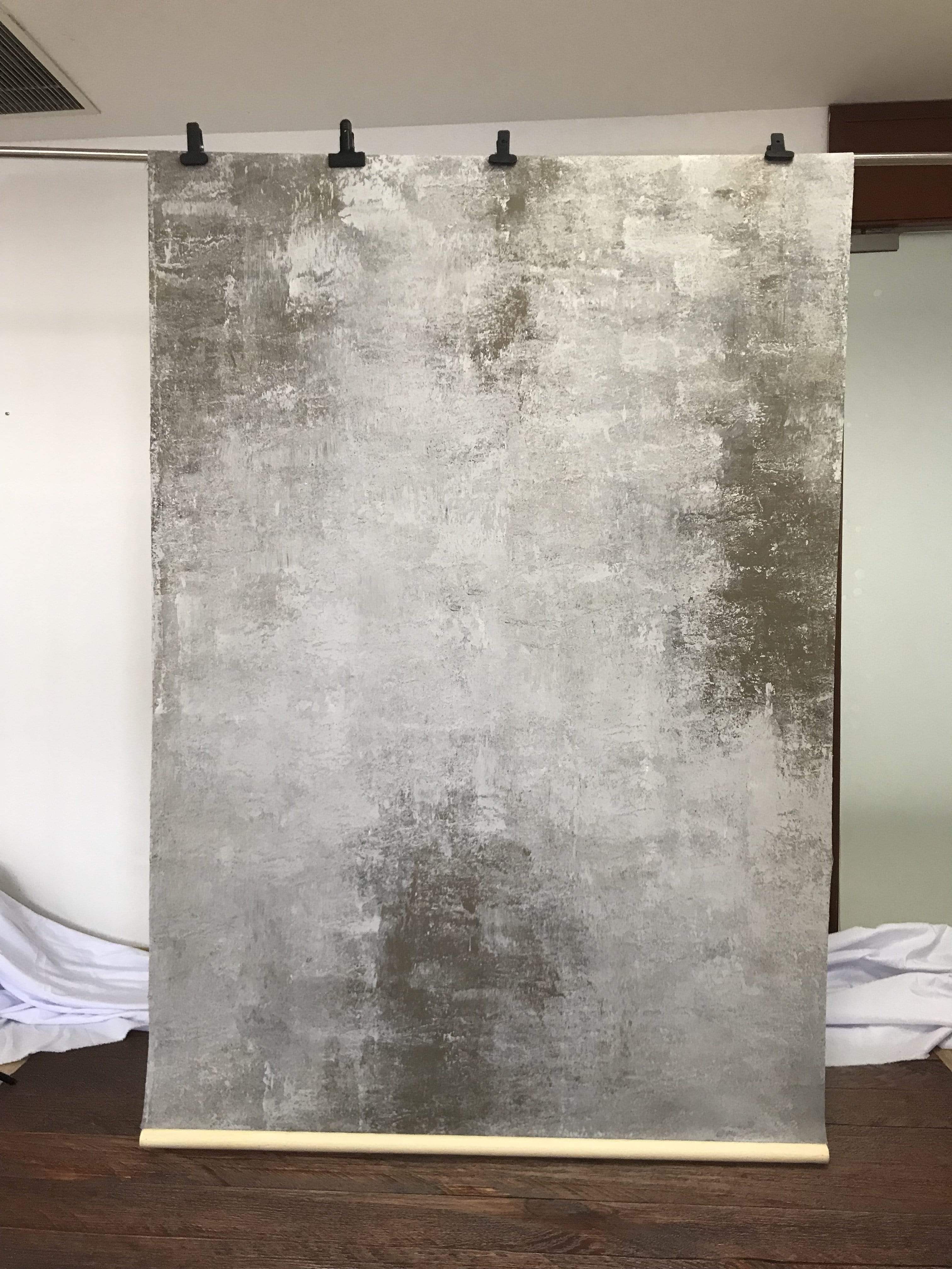 Kate Abstract Texture Grey White and Dark Green Hand Painted Backdrops - katebackdrop AU