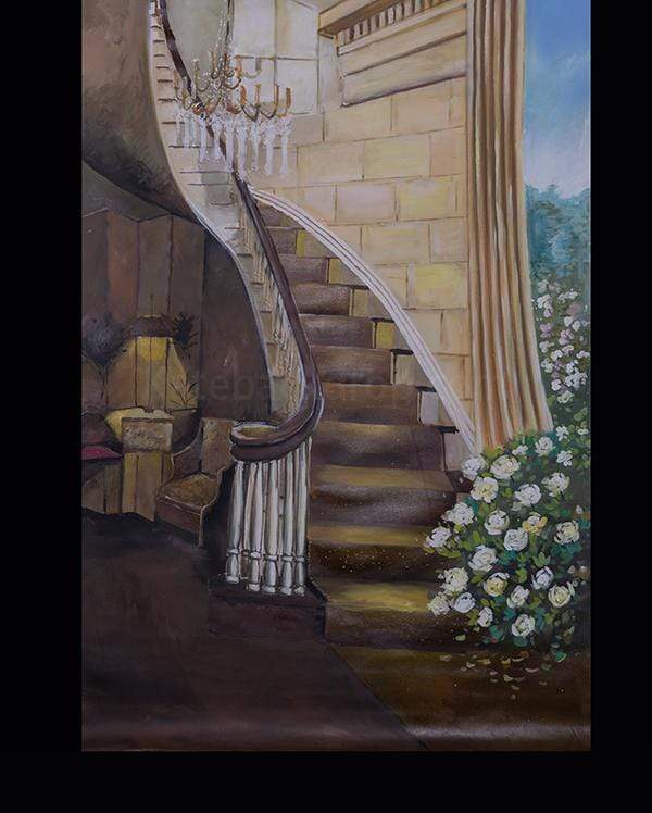 Kate Retro Building Chandelier Spray Painted Backdrop - katebackdrop AU