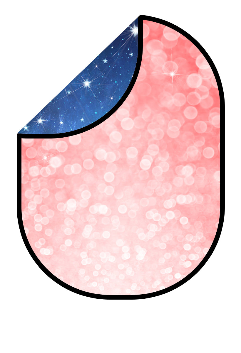 Kate Nebula Star Night/Pink Bokeh Neon Collapsible Backdrop Photography 5X6.5ft(1.5x2m) - Kate Backdrop AU