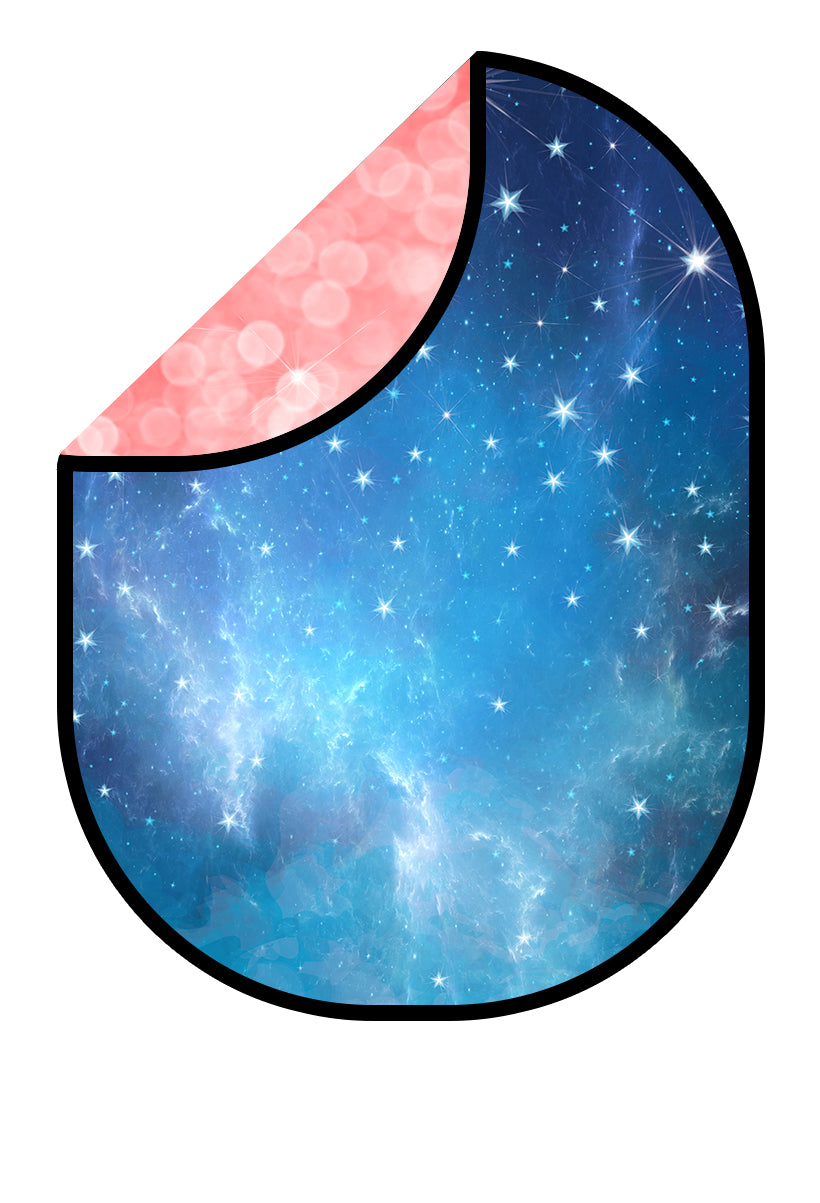 Kate Nebula Star Night/Pink Bokeh Neon Collapsible Backdrop Photography 5X6.5ft(1.5x2m) - Kate Backdrop AU