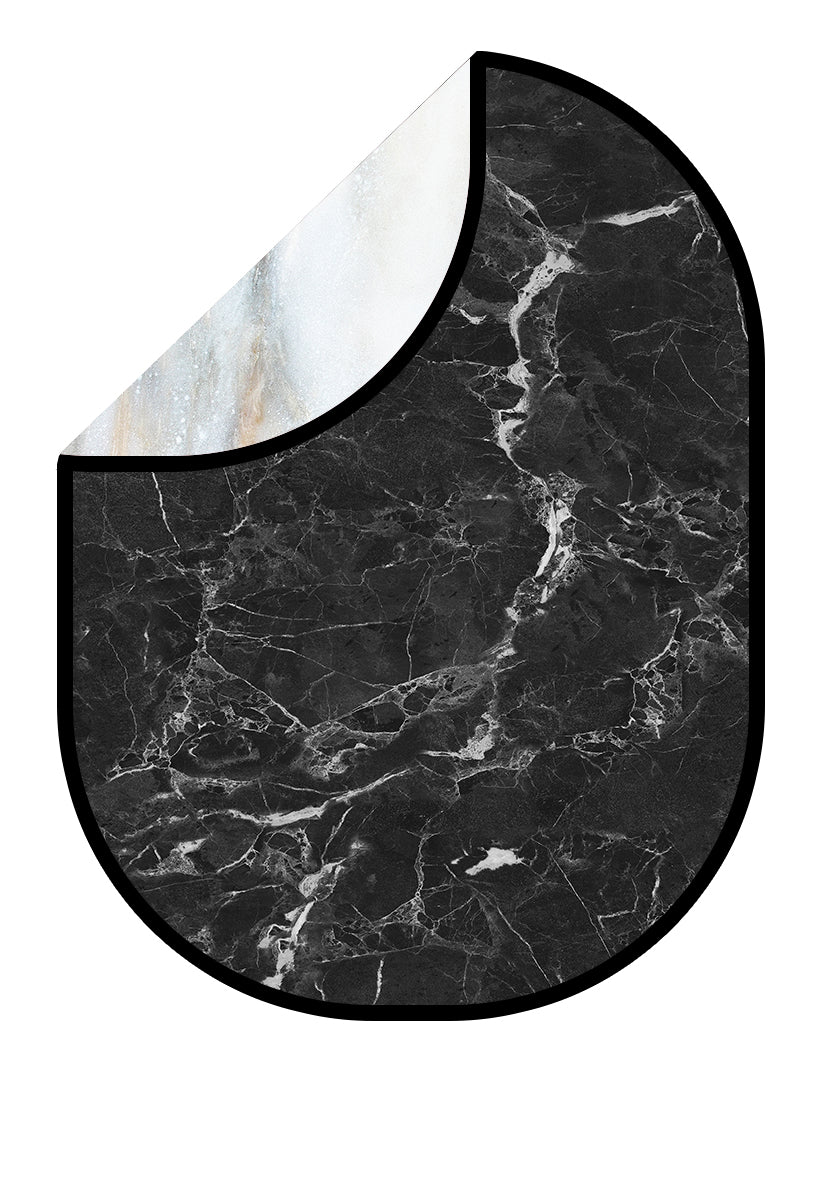 Kate Black White Marble Collapsible Backdrop Photography 5X6.5ft(1.5x2m) - Kate Backdrop AU