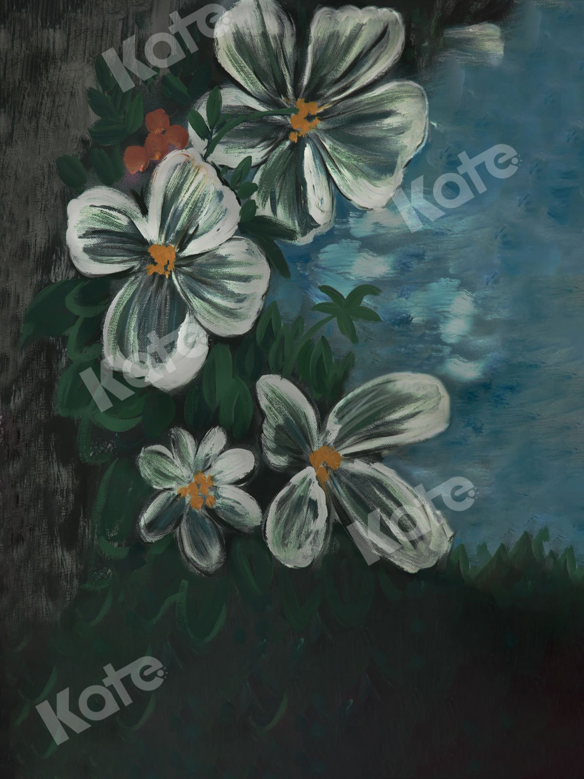 Kate Fine Art Green Florals Backdrop Designed By JS Photography - Kate Backdrop AU