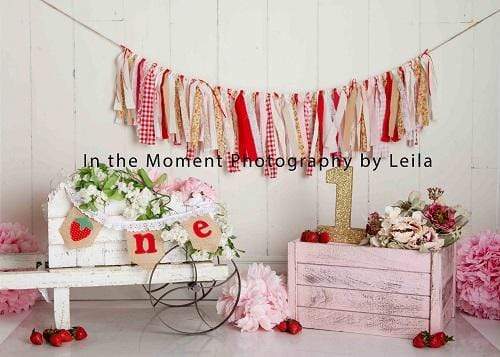 Kate Children Cake Smash Strewberry Backdrop for Photography Designed By Leila Steffens - Kate Backdrop AU