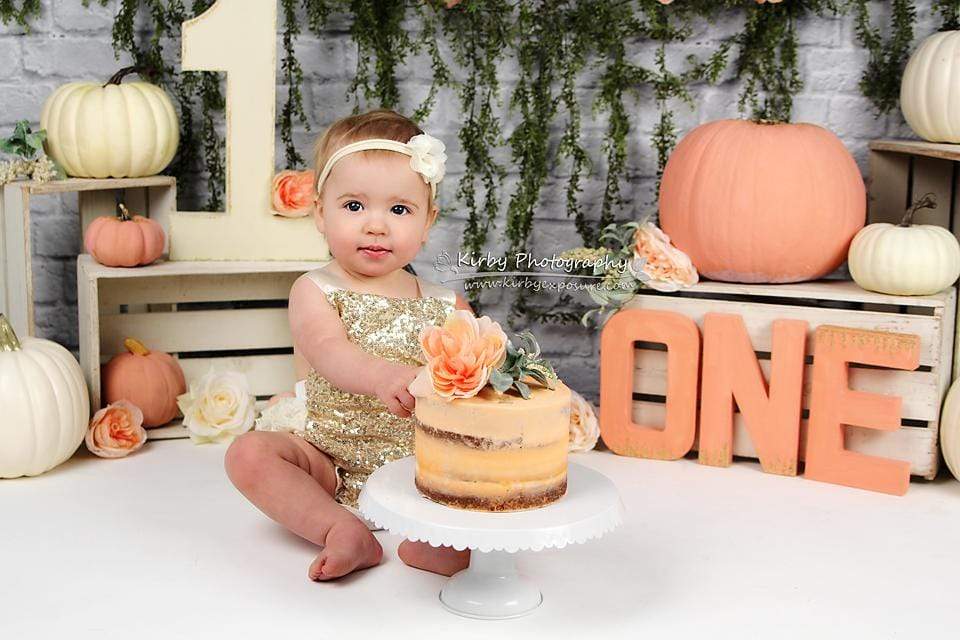 Kate Autumn Sweet as Pumpkin Pie Birthday Backdrops Designed by Arica Kirby - Kate Backdrop AU