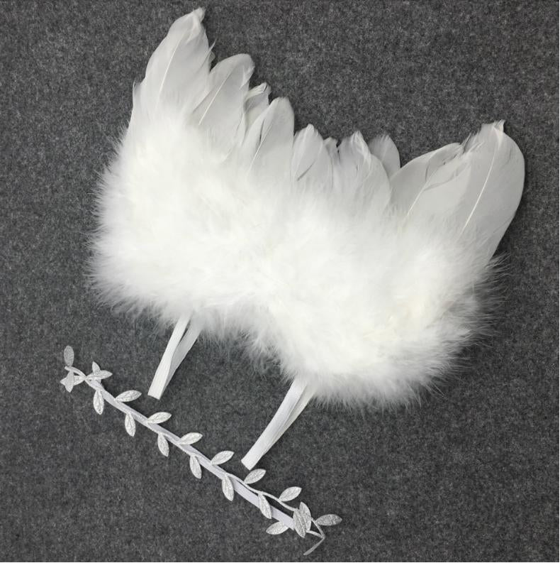 Kate Angel Feather Wings with Headband Band Baby Photo Props - Kate Backdrop AU