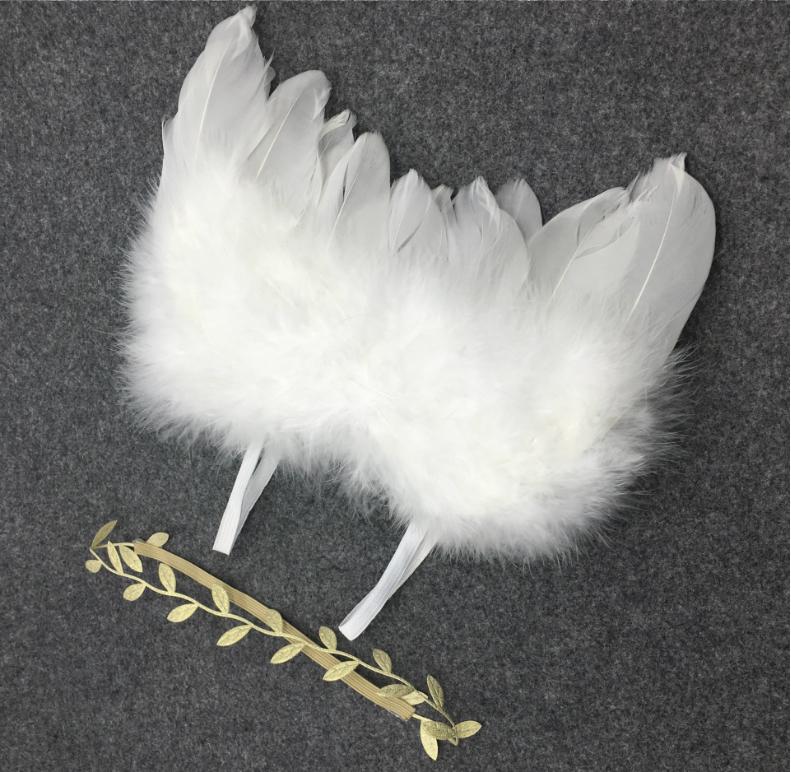 Kate Angel Feather Wings with Headband Band Baby Photo Props - Kate Backdrop AU