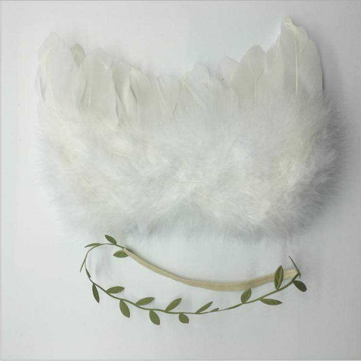 Kate Angel Feather Wings with Headband Band Baby Photo Props - Kate Backdrop AU