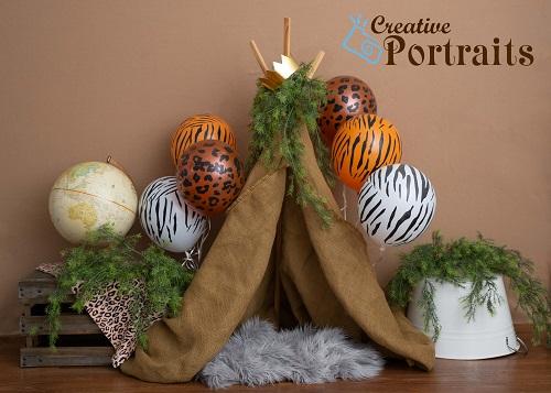 Kate Cake Smash Backdrop Safari Birthday Designed by Tyna Renner - Kate Backdrop AU