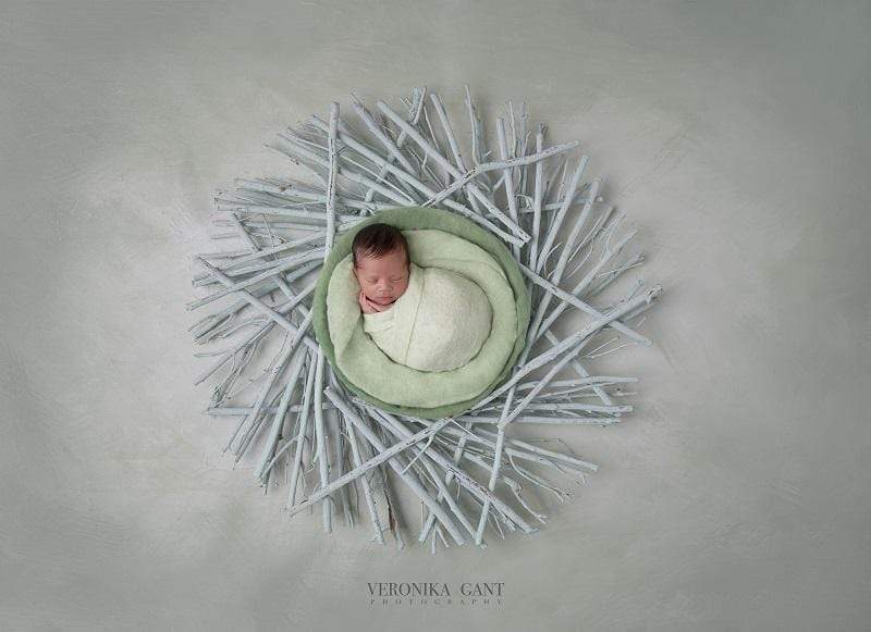 Kate Sea Green Water Drop Abstract Texture Backdrop Designed by Veronika Gant - Kate Backdrop AU