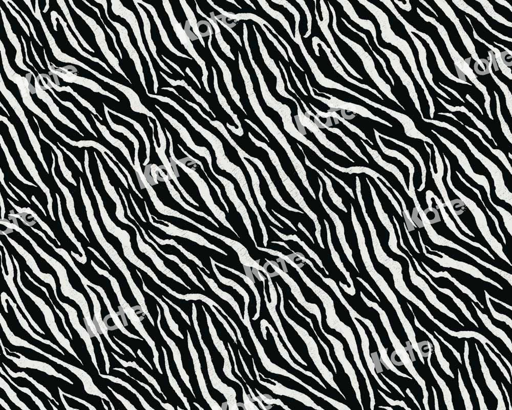 Kate Black White Striped Zebra Rubber Floor Mat - Kate Backdrop AU