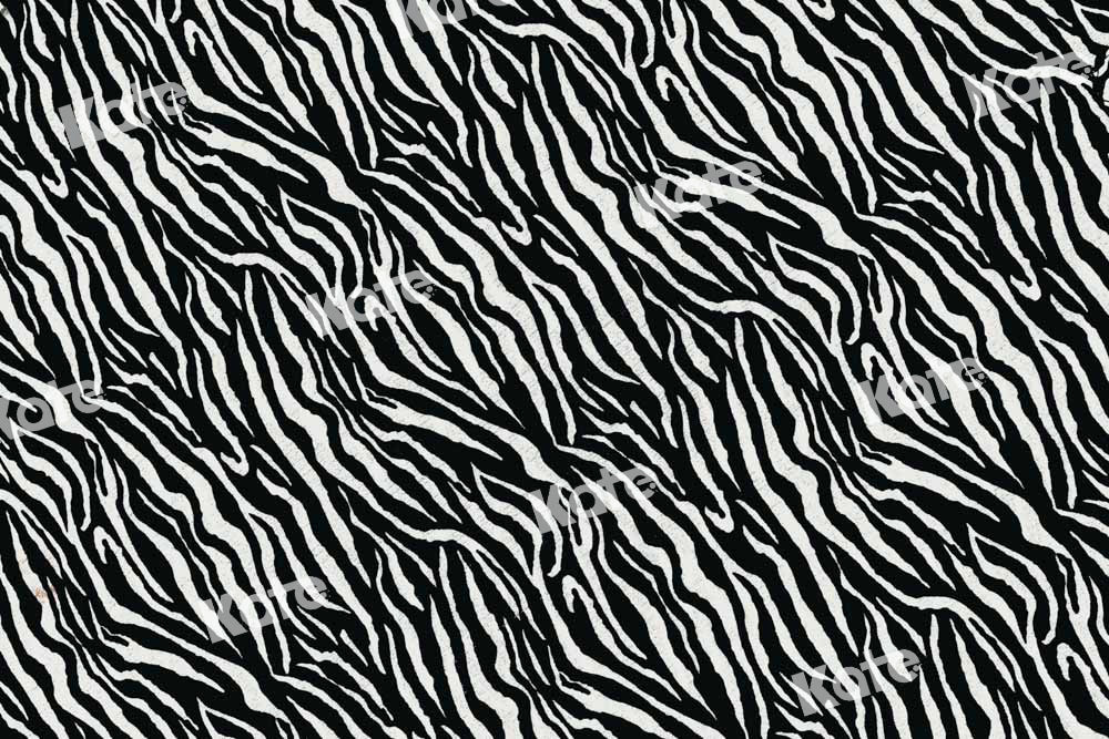 Kate Black White Striped Zebra Rubber Floor Mat - Kate Backdrop AU