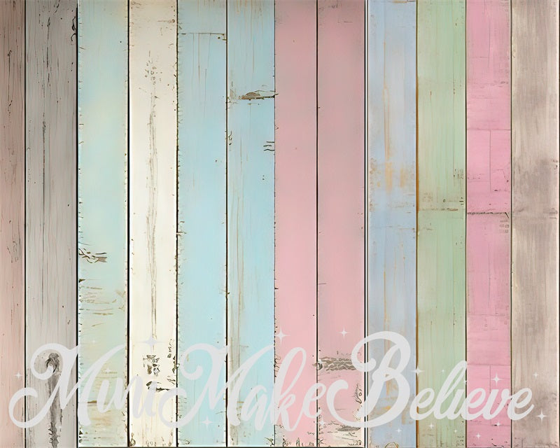Kate Multi-color Wood Planks Rubber Floor Mat for Photography designed by Mini MakeBelieve - Kate Backdrop AU