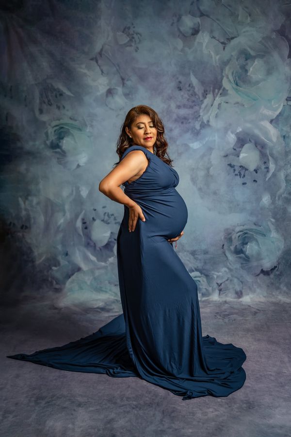 Kate Fine Art Floral Grey Blue Backdrop Designed by Chain Photography - Kate Backdrop AU