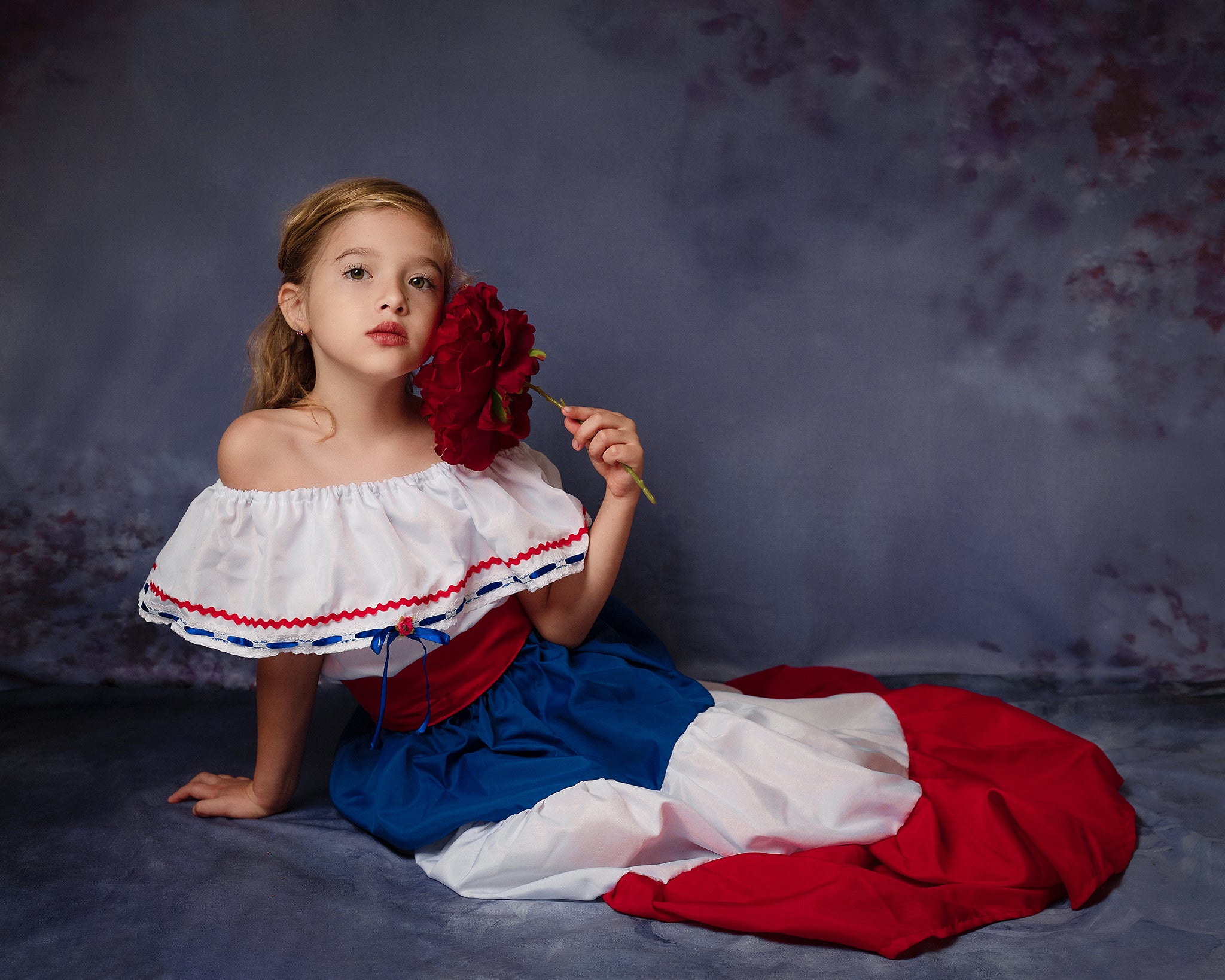 Kate Fine Art Floral Grey Blue Backdrop Designed by Chain Photography - Kate Backdrop AU