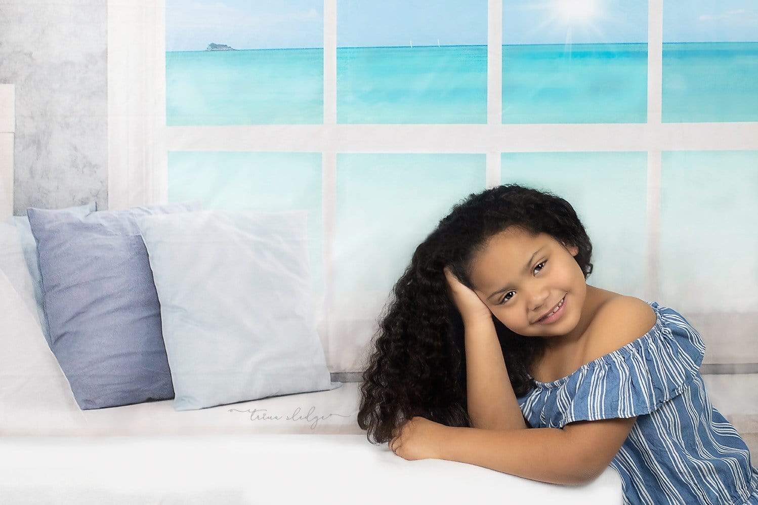 Kate Sea View Outside Window Summer Backdrop Designed by JFCC - Kate Backdrop AU