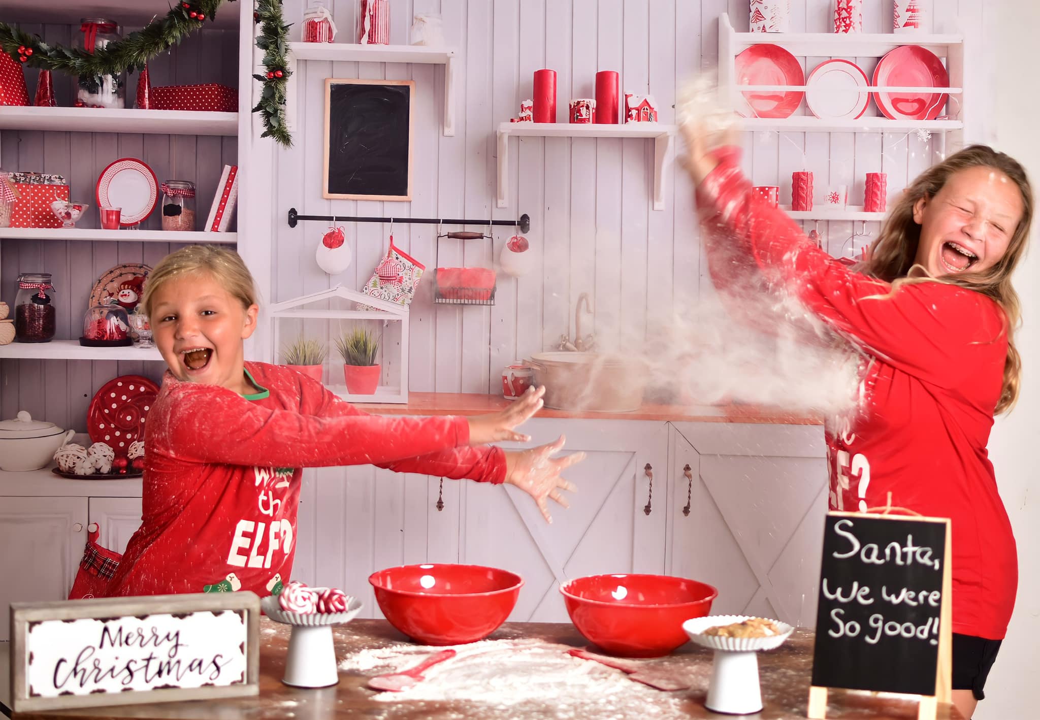 Kate Christmas Kitchen Backdrop White Wall for Photography - Kate Backdrop AU