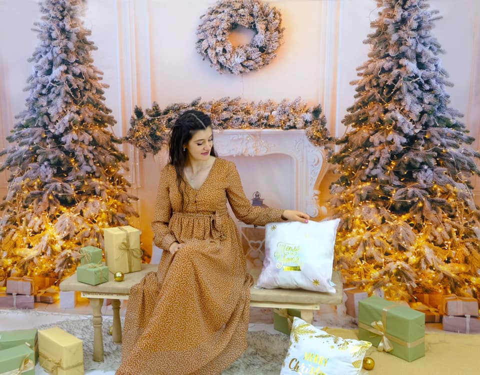 Kate Christmas White Fireplace Backdrop for Photography - Kate Backdrop AU