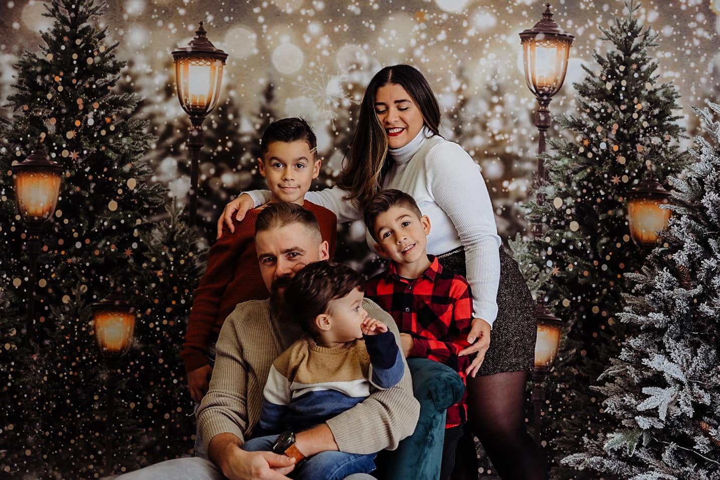 Kate Christmas Snow Forest Lights Backdrop for Photography - Kate Backdrop AU