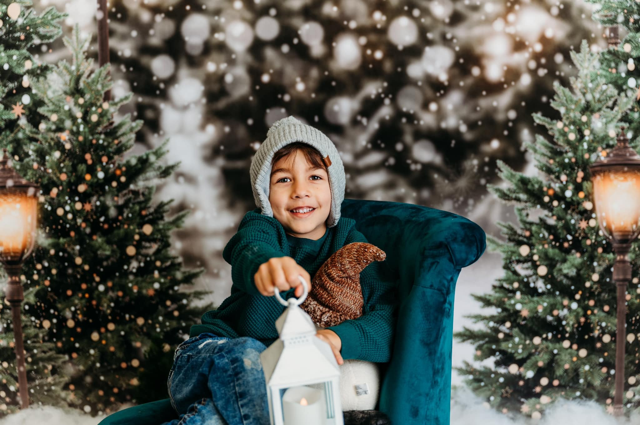 Kate Christmas Snow Forest Lights Backdrop for Photography - Kate Backdrop AU