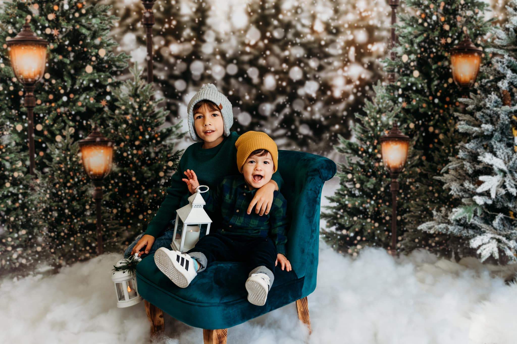 Kate Christmas Snow Forest Lights Backdrop for Photography - Kate Backdrop AU