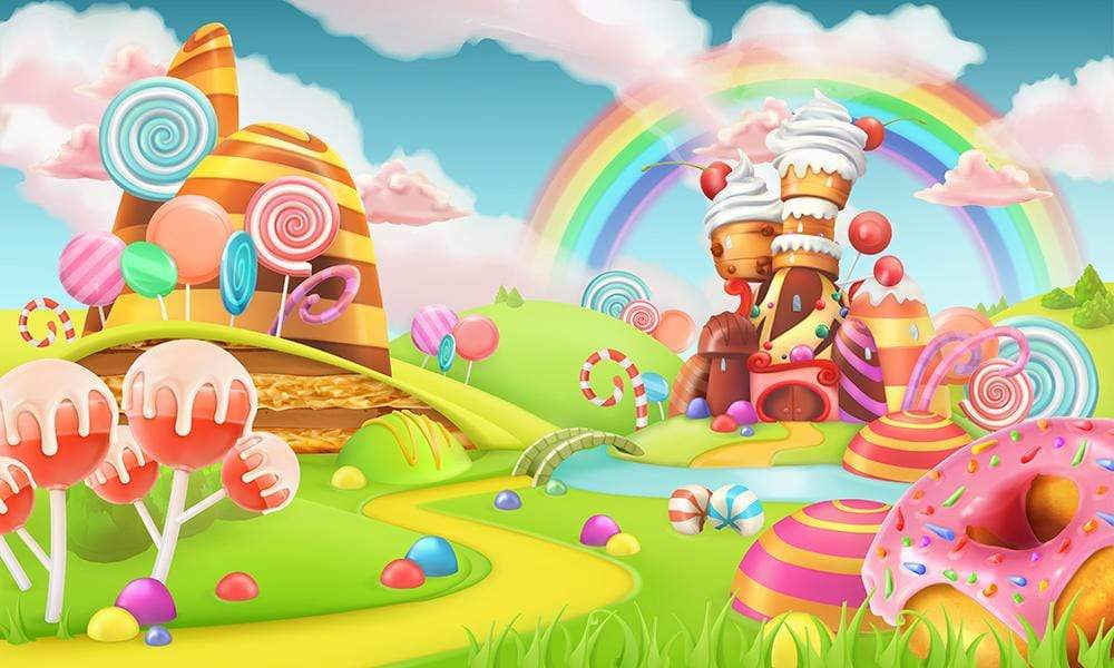 Kate Candy Animation World Backdrop Cake Smash for Children Photography - Kate Backdrop AU
