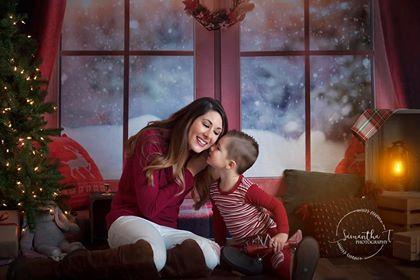 Kate Christmas Snow And Sunshine Outside Window Backdrops for Photography - Kate Backdrop AU