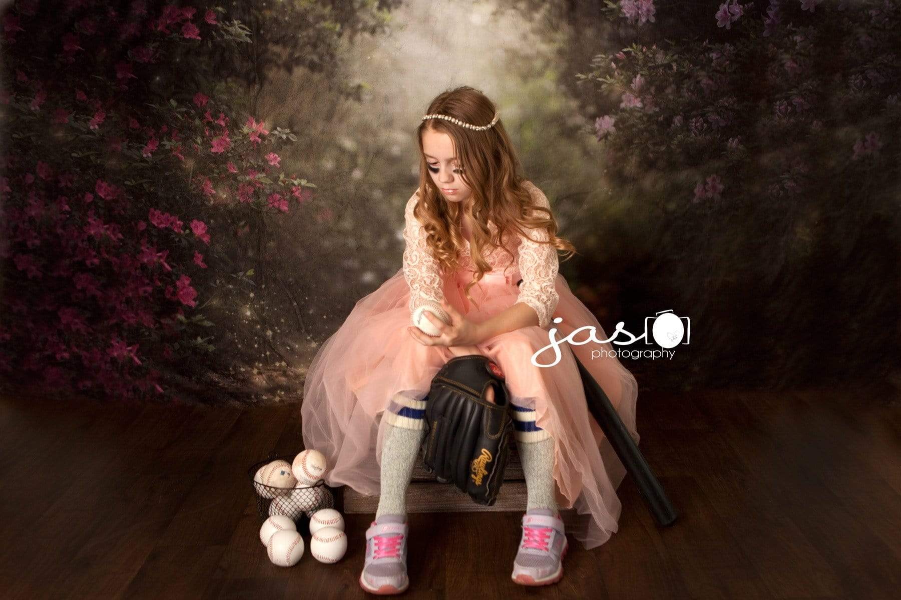 Kate Pink Floral Garden spring Backdrop for Photography Designed by Pine Park Collection - Kate Backdrop AU