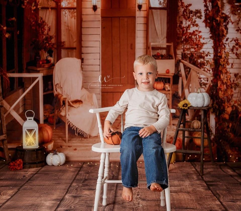 Kate Autumn Leaves Pumpkin Thanksgiving Day Backdrop for Photography - Kate Backdrop AU
