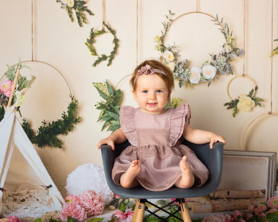 Kate Spring Flowers Camping Children Birthday Backdrop for Photography Designed by Mandy Ringe Photography - Kate Backdrop AU
