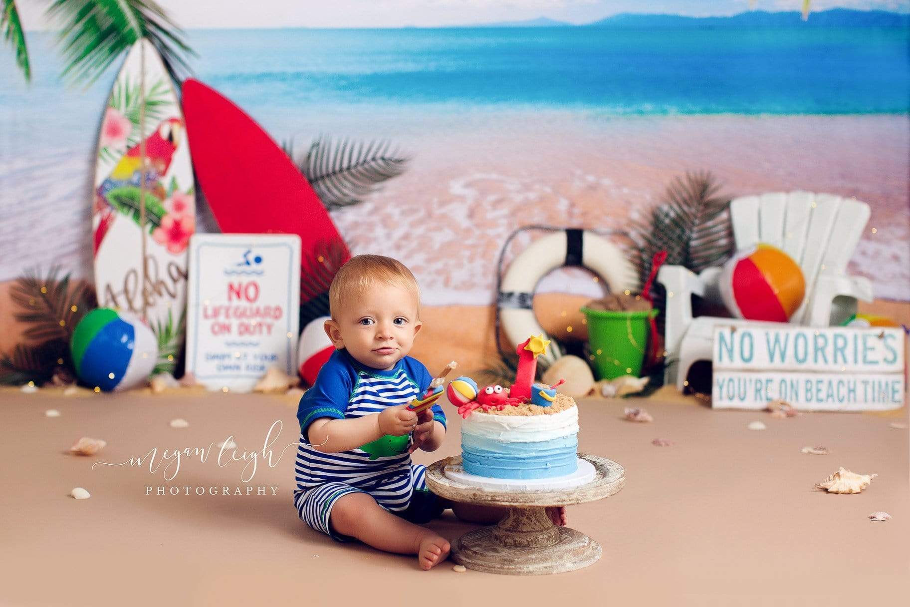 Kate Beach Day Sea Summer Backdrop for Photography Designed by Megan Leigh Photography - Kate Backdrop AU